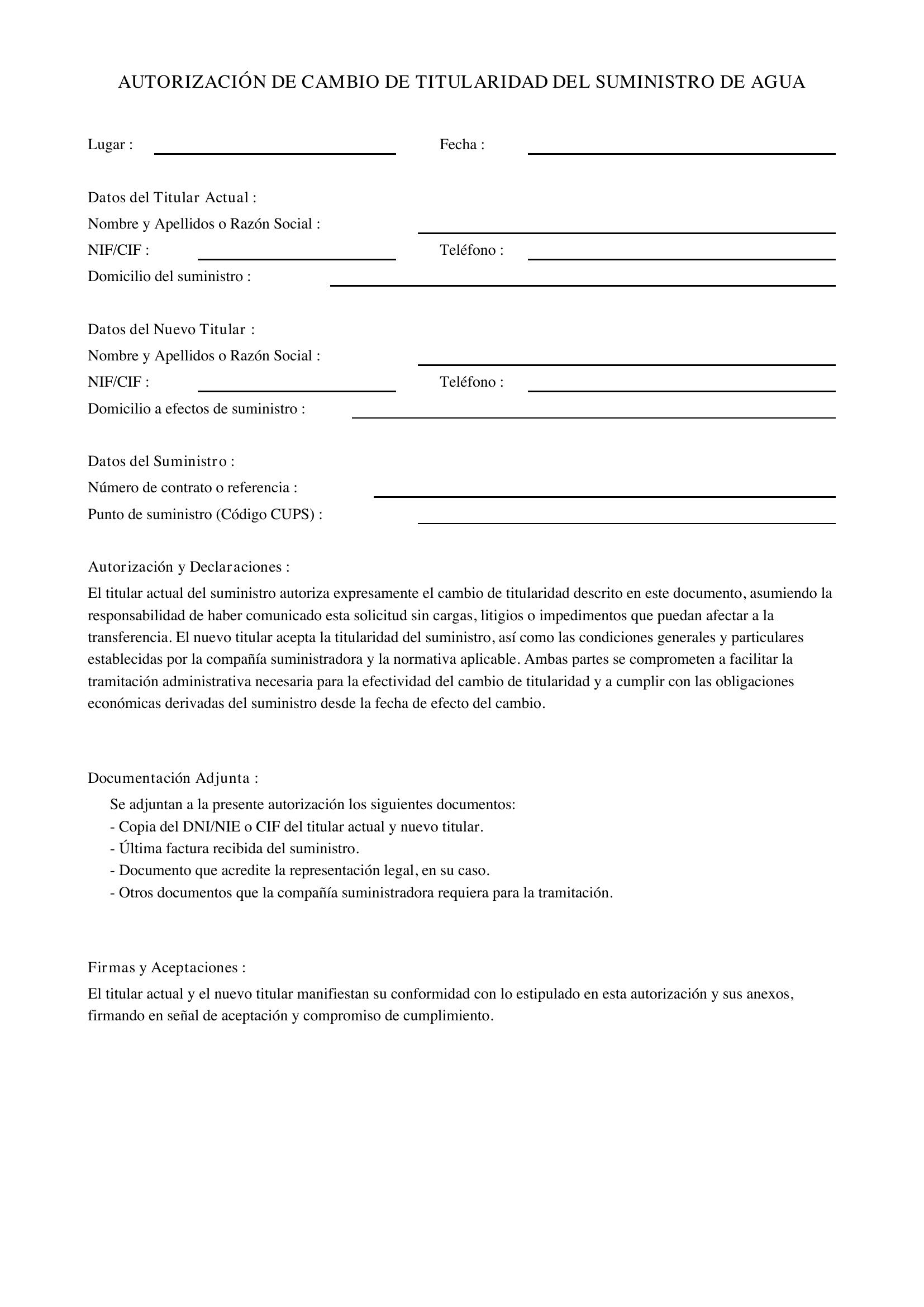 Autorizacion Cambio Titular Agua
