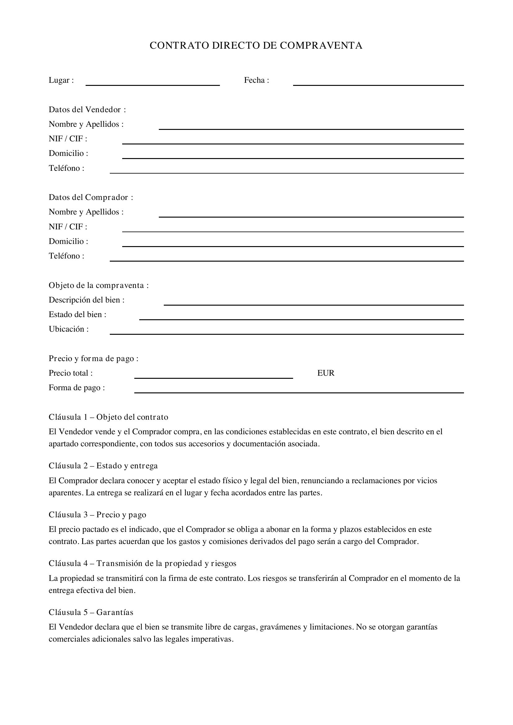 Contrato Directo