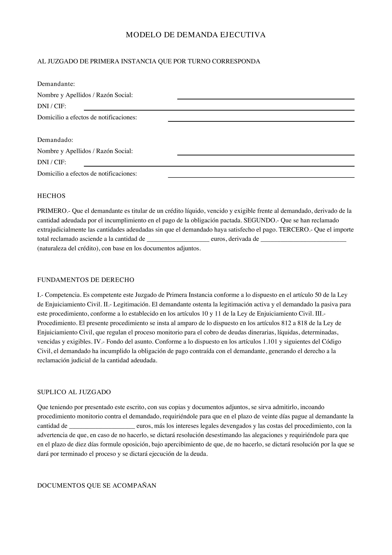 Modelo De Demanda Ejecutiva